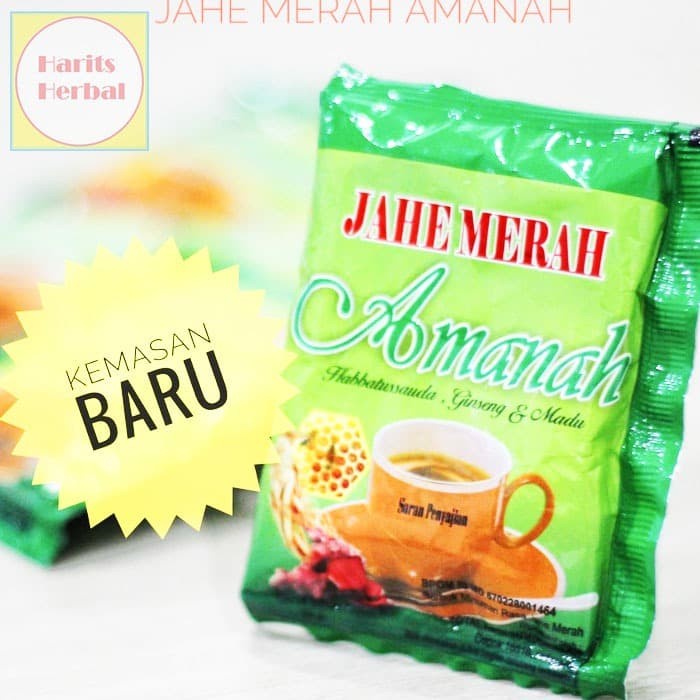 

tradisional-minuman- jahe merah amanah super renceng ..minuman kesehatan plus habbatussauda