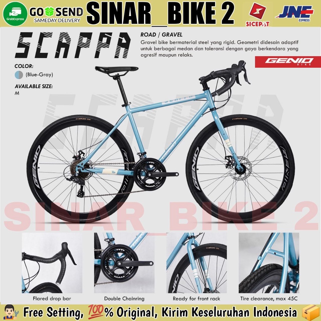 Sepeda Roadbike / Gravel GENIO SCAPPA Steel 700C 16 Speed Balap