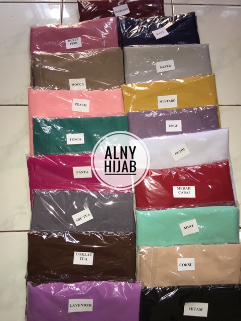 Alny Hijab - Khimar Pet Kombi 2 Tone Yara Instan Kombinasi Ruffle Rempel Susun Tengah 2 Warna Simpel Pet Syari