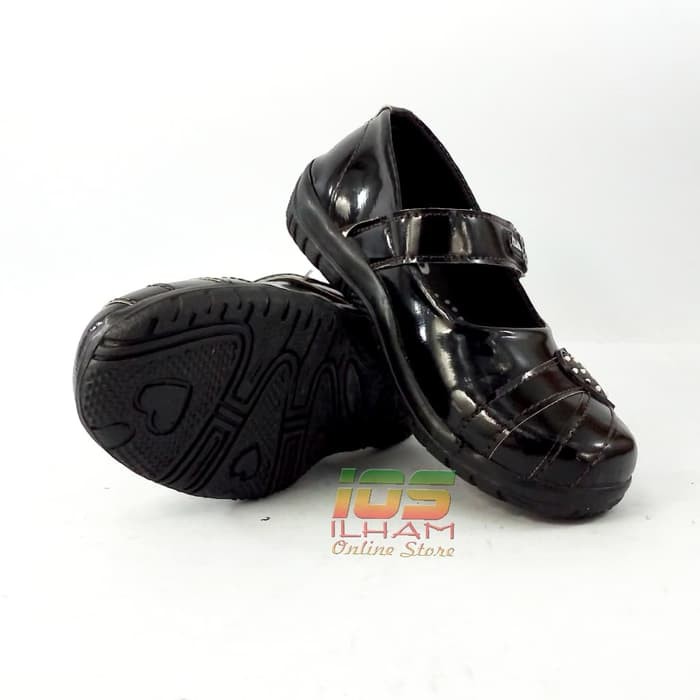 Celena F08 Sepatu Pantofel Anak Love Kilap Size 26-35 Hitam