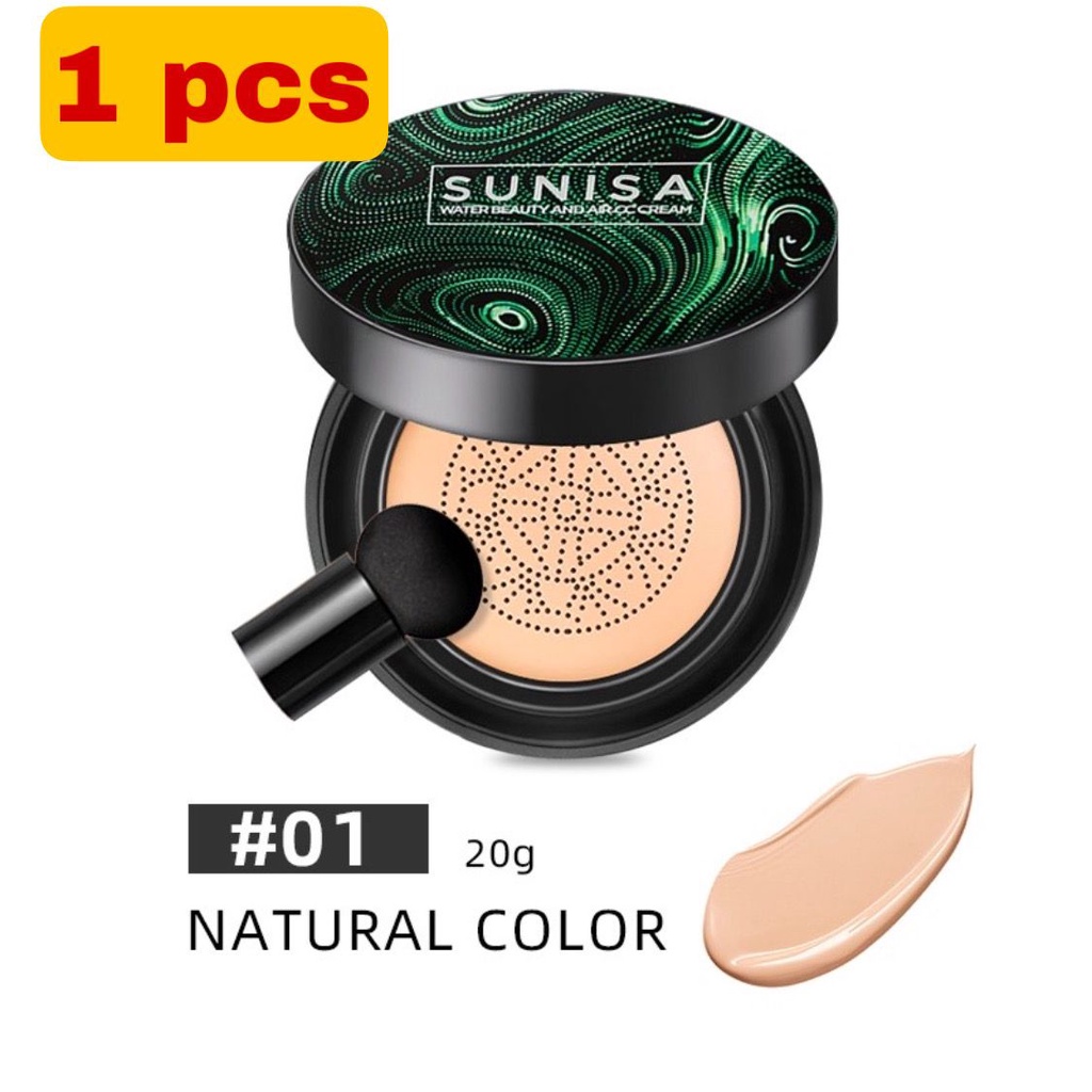 ( BPOM & 100% ORIGINAL ) SUNISA MUSHROOM HEAD AIR CUSHION  | BB & CC CREAM MOISTURIZING | BEDAK TAHAN AIR-1 PCS  NATURAL COLOR