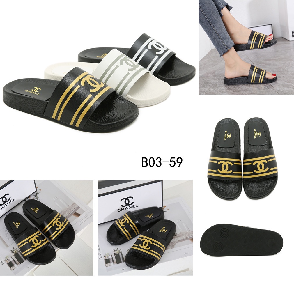 PR Ch CC Logo Slides Flip Flops Sandals #B03-59