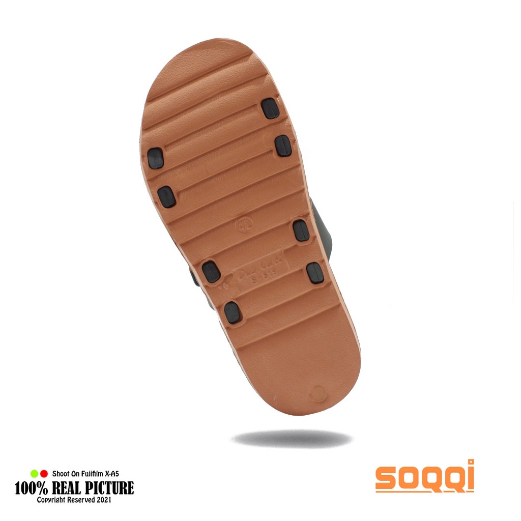 Sandal slop karet pria import original sendal selop cowok laki laki dewasa model casual slide tali 2 branded Soqqi-Dk 519 1SX promo lebaran murah bisa cod 40-44-5