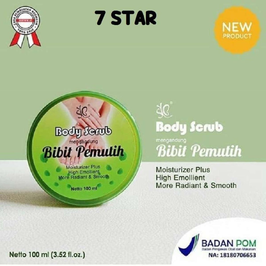 SHINE STAR - Lulur Pemutih Badan SYB 100% Original BPOM - Body Scrub Mengandung Sabun Bibit Pemutih