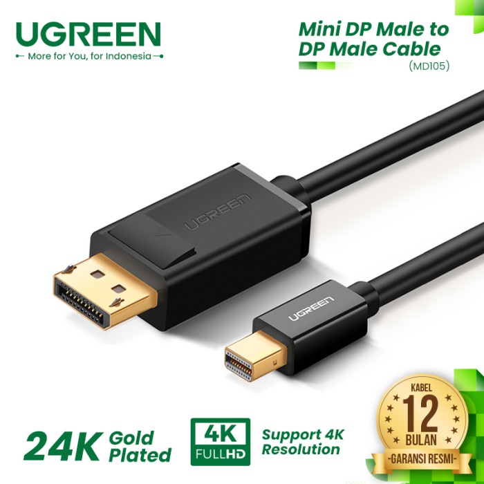 UGREEN Kabel Mini DP to DisplayPort (DP) 1.5 meter - MD105