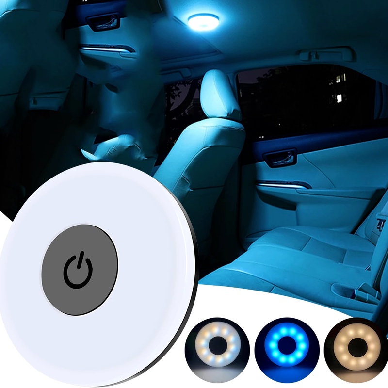 Universal USB Charging Adjustable Mobil LED Bulat Malam Portable Touch Light Lampu Baca