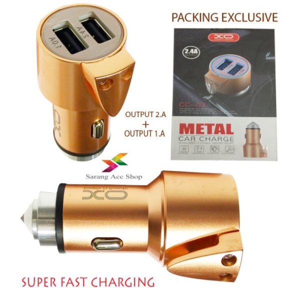 Unik CHARGER MOBIL ORIGINAL HIGH END QUALITY BY XO CC-03 Murah