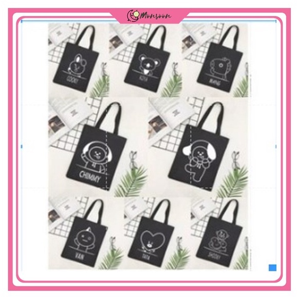 [LOKAL] Monsoon - TOTE BAG WANITA PAKAI RESLETING KPOP TERMURAH TOTEBAG CANTIK TAS WANITA