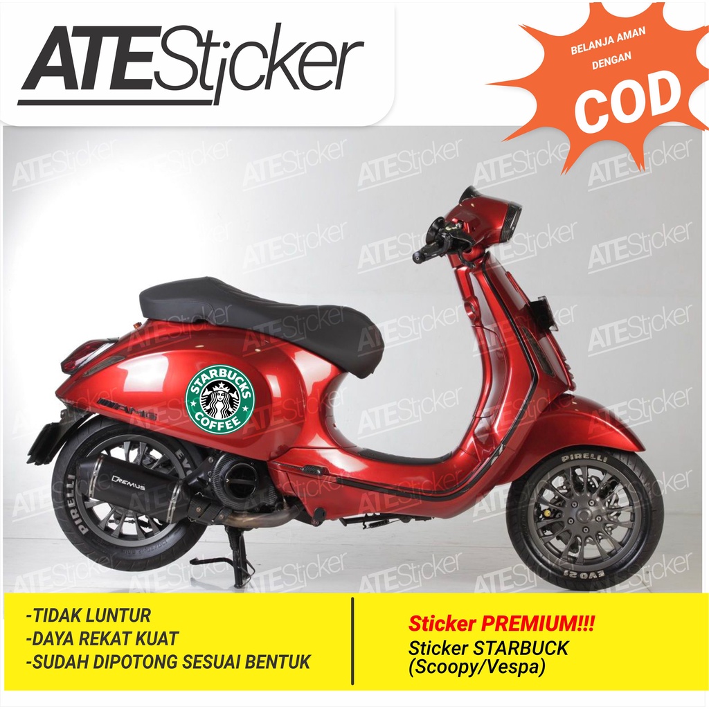 Sticker starbuck Print Vespa, sticker Print  starbuck vespa, sticker Print  starbuck scoopy