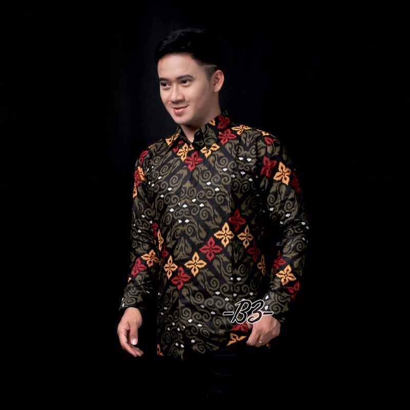 Kemeja Batik Pria Modern Lengan Panjang Casual Modis Slim Fit Trendy Masa Kini OL 162