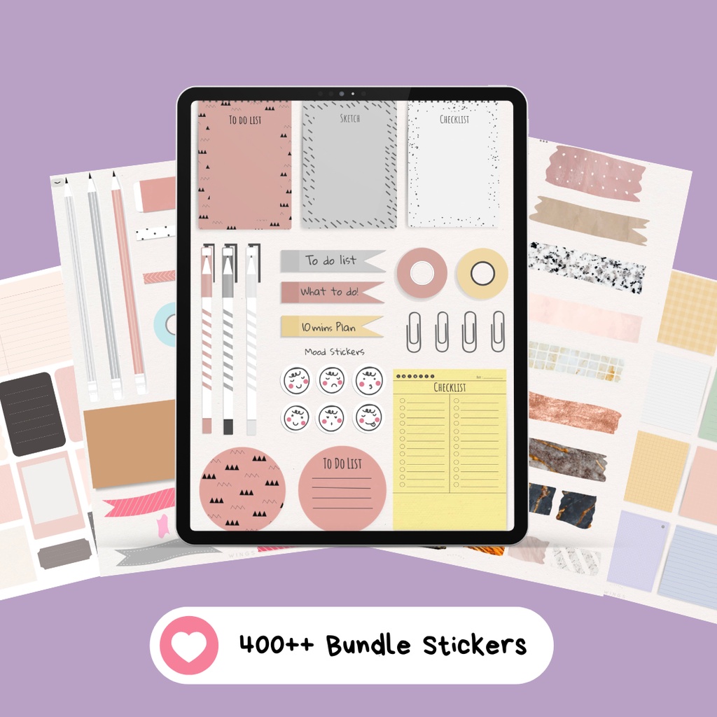 Sticker Book Digital Aesthetic Functional --- Greyson Sticker Book