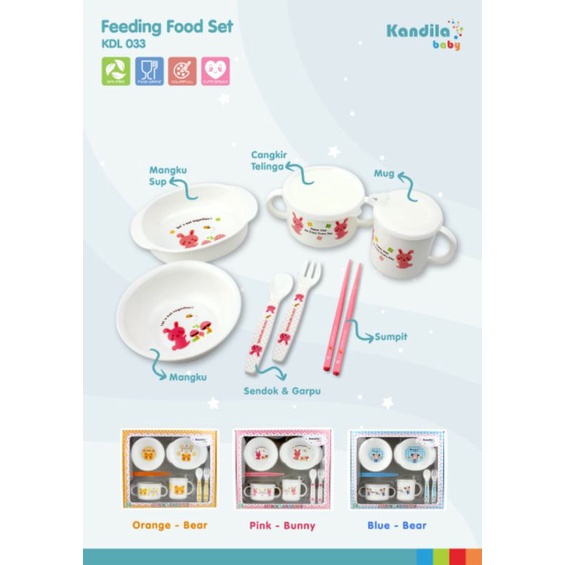 KANDILA FEEDING SET KDL 033 - PERALATAN MAKAN BAYI MPASI UNTUK KADO