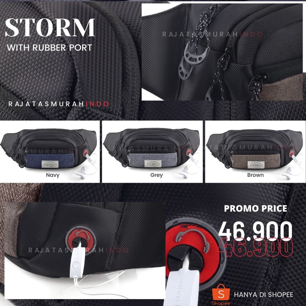 PARADE WAISTBAG - BIG PROMO WAISTBAG PRIA PALING LARIS WITH RUBBER PORT - DISKON