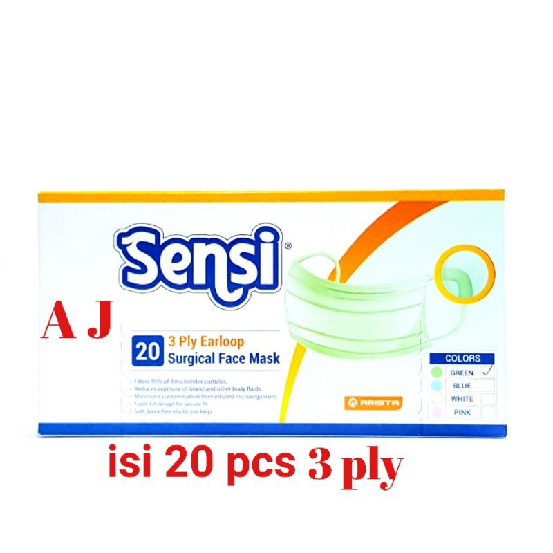 Masker Sensi 3Ply ~ Isi 20 pcs (Earloop)