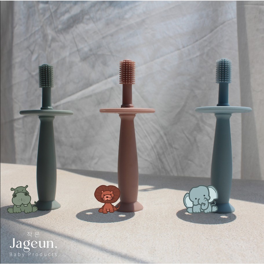 JAGEUN Premium Silicone Sikat Gigi Training Set | Sikat Gigi Bayi Silikon 360 dan Jari Sikat Gigi Bayi