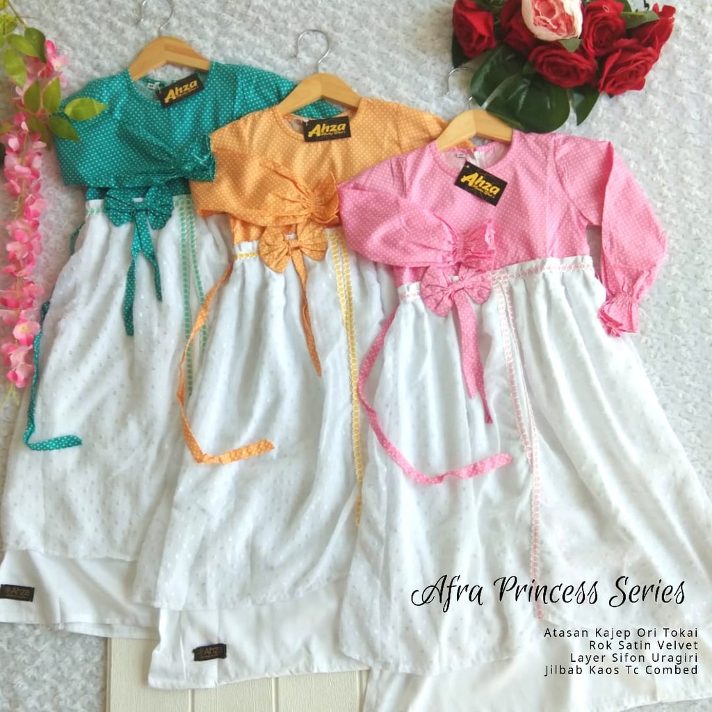 GAMIS AFRA PRINCESS SERIES By Ahza Collection / GAMIS ANAK / FASHION MUSLIM / FASHION ANAK