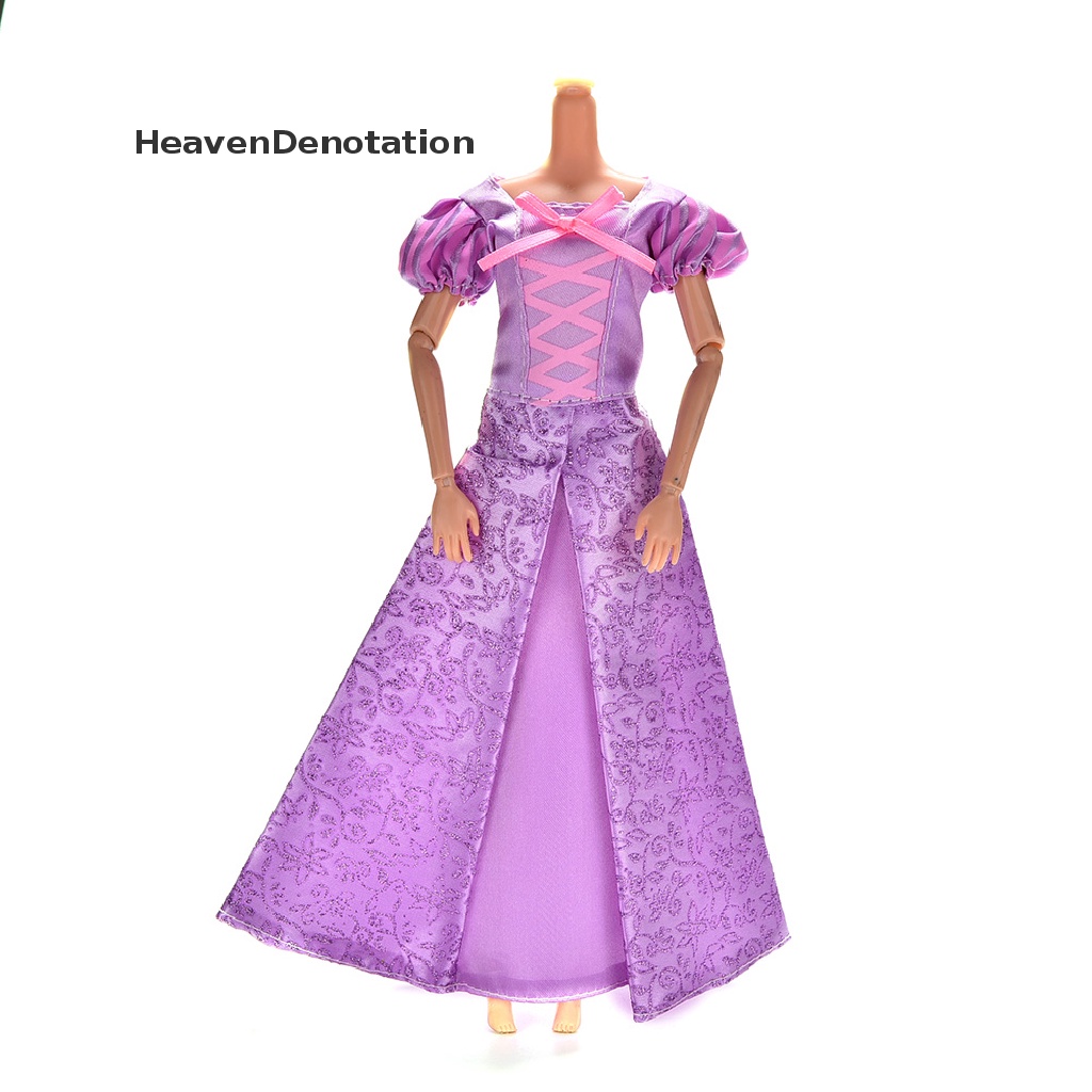 1pc Dress Pernikahan Warna Ungu Untuk Boneka Barbie Tangled