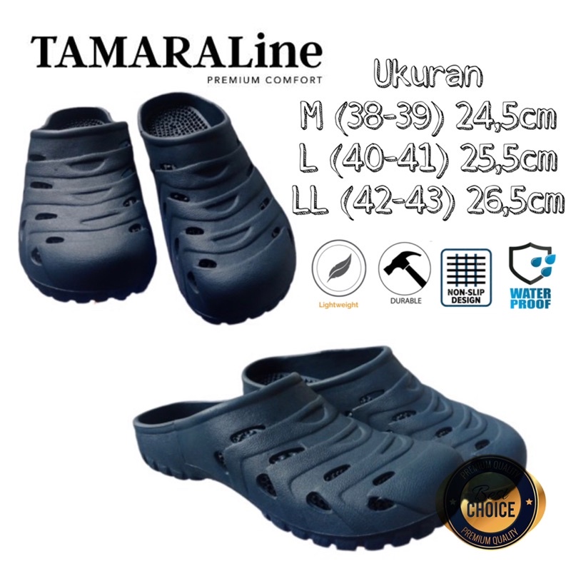 Sepatu Sandal Selop Slide Slip on Karet Pria Dewasa / Remaja - TAMARALINE 179 / Bahan Premium Lentur Empuk Ringan Kuat Anti Slip Anti Air / Model Sporty Santai Rumah Kerja Outdoor Kamar Mandi  Murah Original