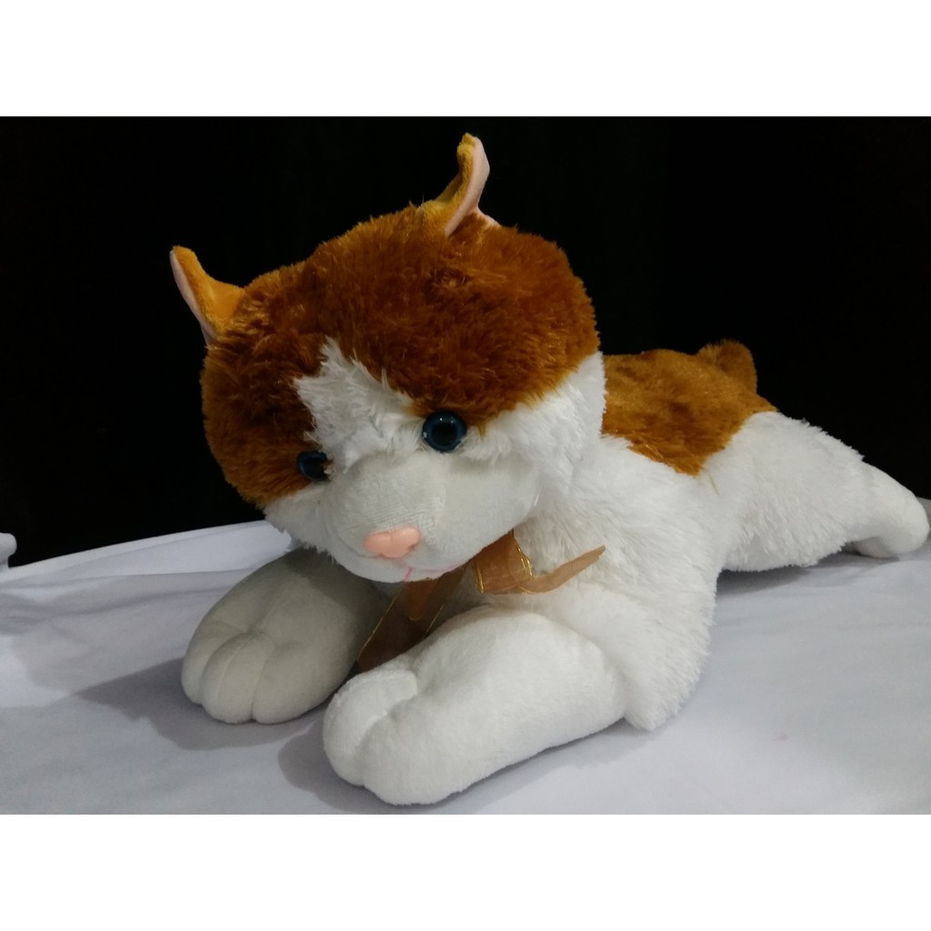 Boneka Lying Cat Jumbo Brown