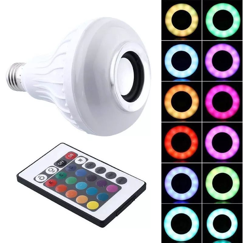 SPEAKER LAMPU BLUETOOTH LAMPU MUSIK BLUETOOTH SPEAKER WIRELES LAMOU LED RGB E27