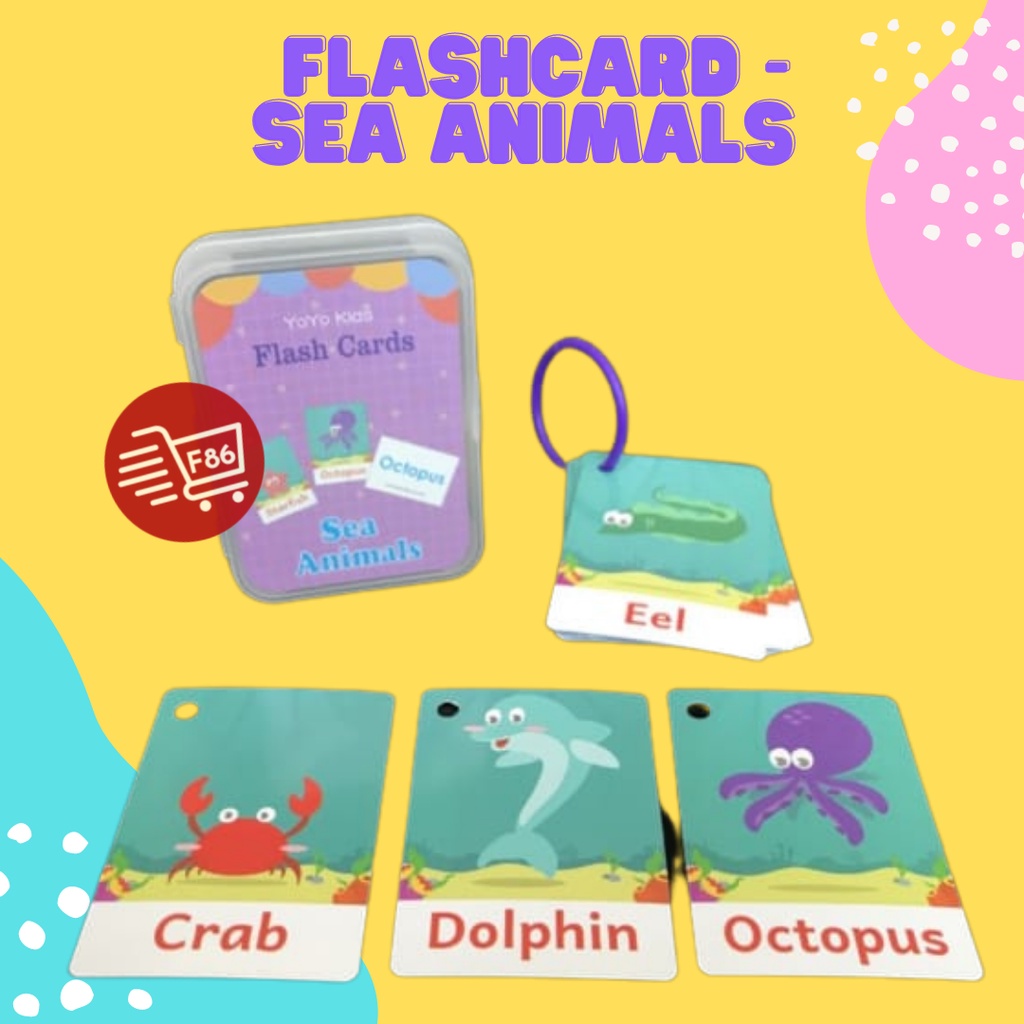 F86 KARTU PINTAR INGGRIS BALITA FLASH CARD - FLASHCARD EDUKASI - HURUF BINATANG BENTUK ANGKA