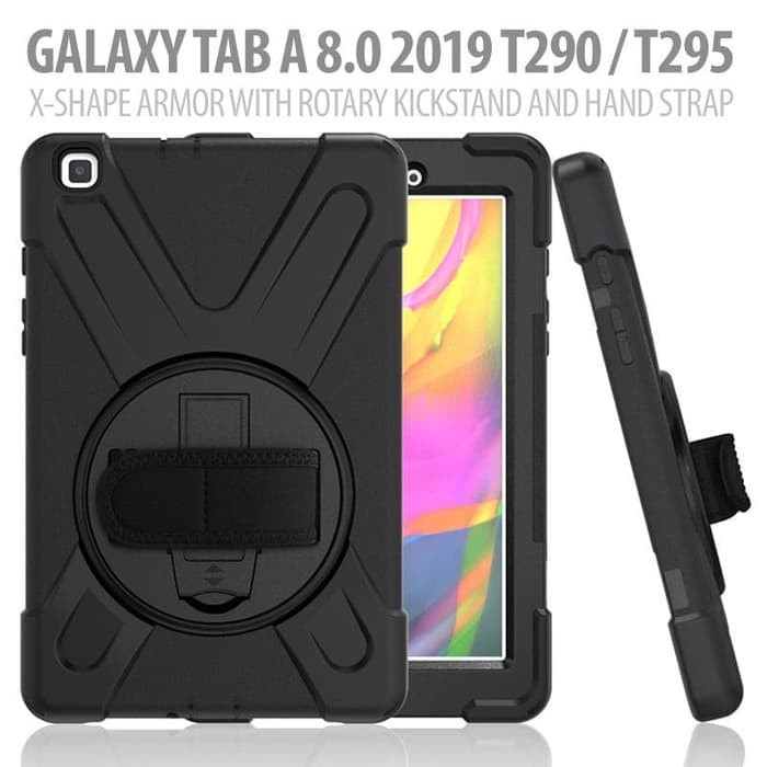 Samsung Tab A 8&quot; T290 T295 Defender Military Hybrid Armor Case Strap