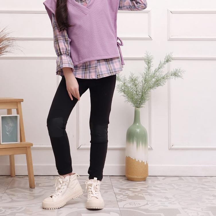 ☎ ( 6 - 14 Tahun ) baju kemeja atasan fashion anak perempuan tanggung + rompi vest anak import 553 ➸