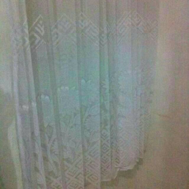 Tirai Gorden Gordyn Vitrase Tipis Transparan Motif Bunga Ukuran L 200 x T 190 cm Untuk Pintu Jendela