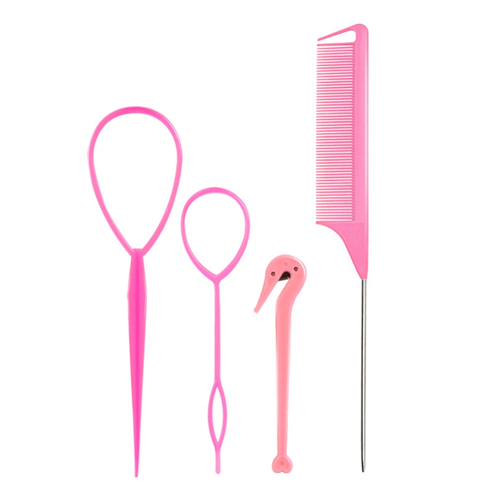 4pcs / set Sisir Rambut Warna pink Untuk Wanita