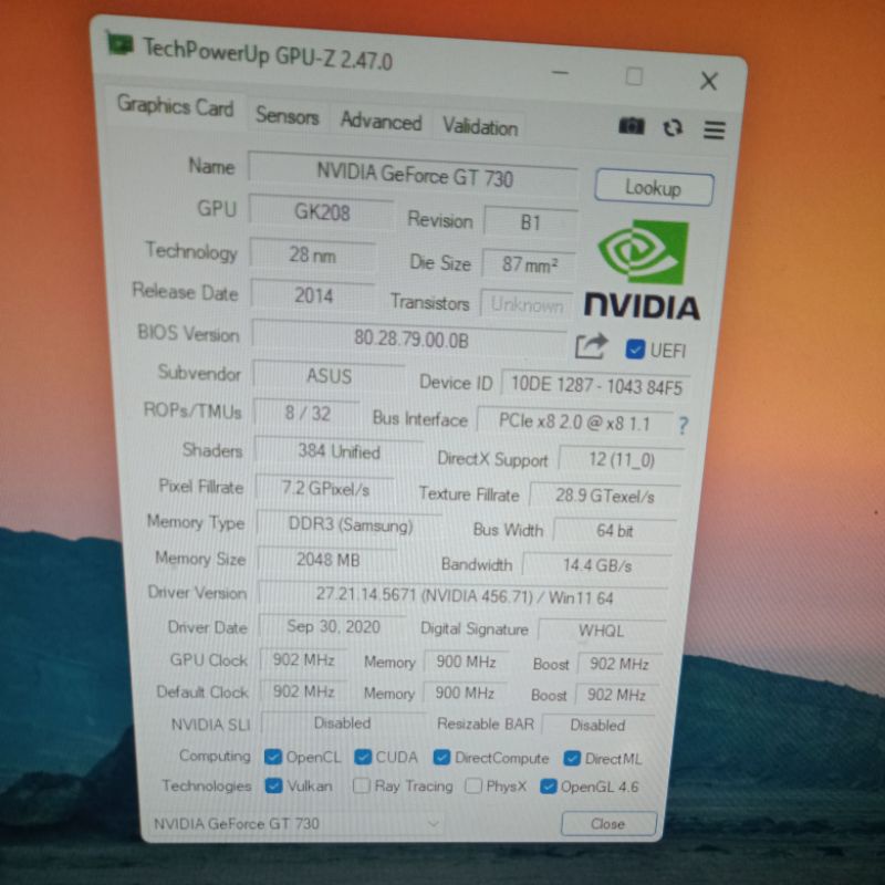 VGA GT 730 2GB DDR3