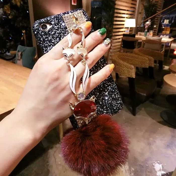 Case Realme 5 / 5 pro / 5i / 5S  Hardcase Fox Glitter Diamond Casing Hp Realme Terbaru