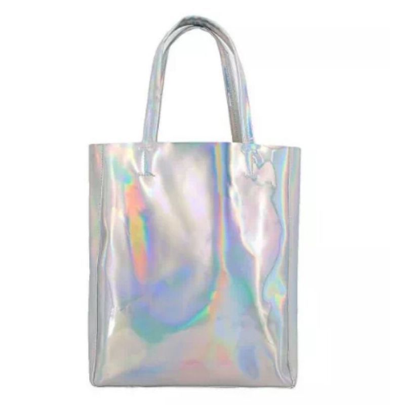 pdf tas wanita tas tote hologram wanita bahan PU laser tas tote bag wanita