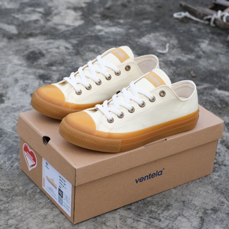 Sepatu Ventela Cream 70s High &amp; Low [ Ventela Original 100% ]