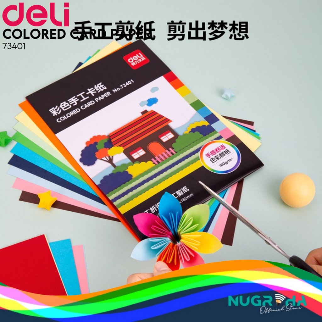 

Deli Paper Craft / Origami Kertas Lipat 16K 10Lmbr Kertas 180gr 73401