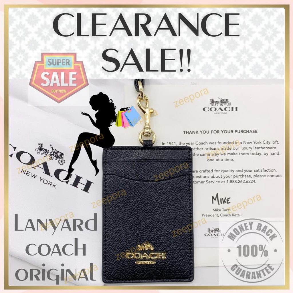 

Lanyard coach metal timbul original Black gold Clearance sale