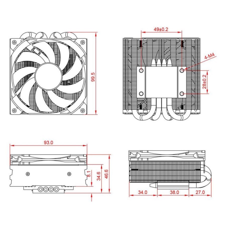 HSF ID-COOLING IS-47S BLACK 47mm | 92mm Fan | Low Profile CPU Cooler