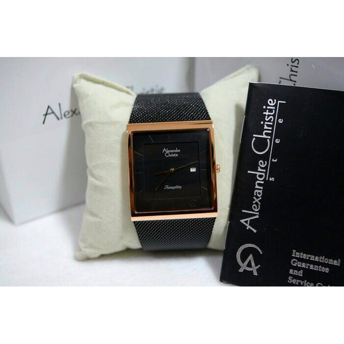 ORIGINAL ALEXANDRE CHRISTIE AC 8333 WANITA ORIGINAL ROSEGOLD BLACK