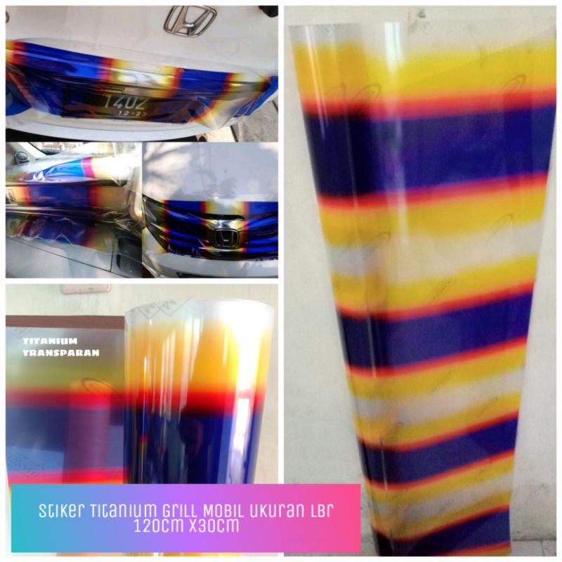 Sticker Stiker JDM Grill Titanium Mobil Lbr120cm x P30cm