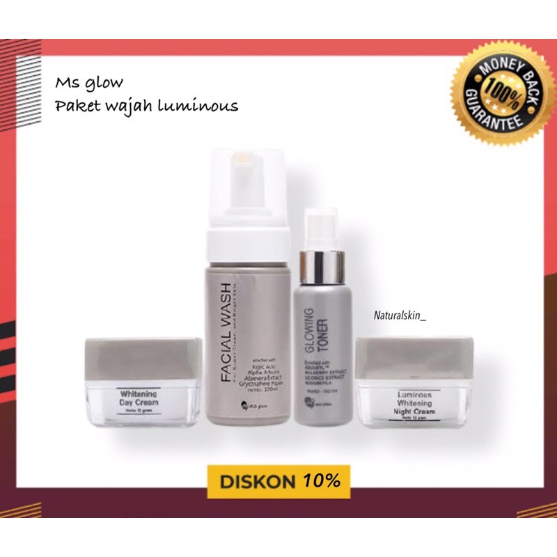 MS GLOW PAKET LUMINOUS SERIES / MS GLOW ORIGINAL / MS GLOW LUMINOUS MIGHT CREAM / MS GLOW LUMINOUS