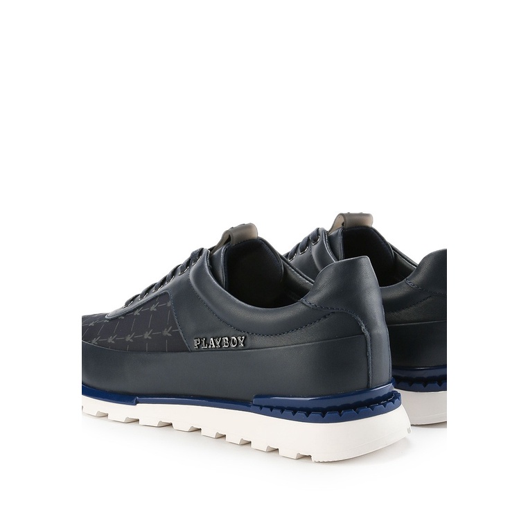 SEPATU PLAYBOY SNEAKER PRIA ORIGINAL CASUAL KETS KULIT BIRU NAVY PLK0