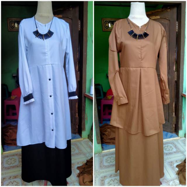 Gamis pemda Tunik dan hitam putih tunik