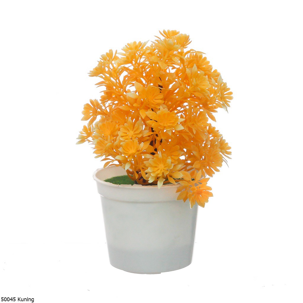 Bunga Plastik Hias Bonsai Artifisial 5004-Kuning