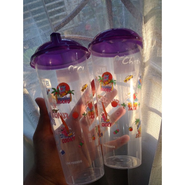Ready Keyring Chimmy Koya + Tumblr Bottle Reuseable Cup Chatime X BT21 SUMMER BTS Purple