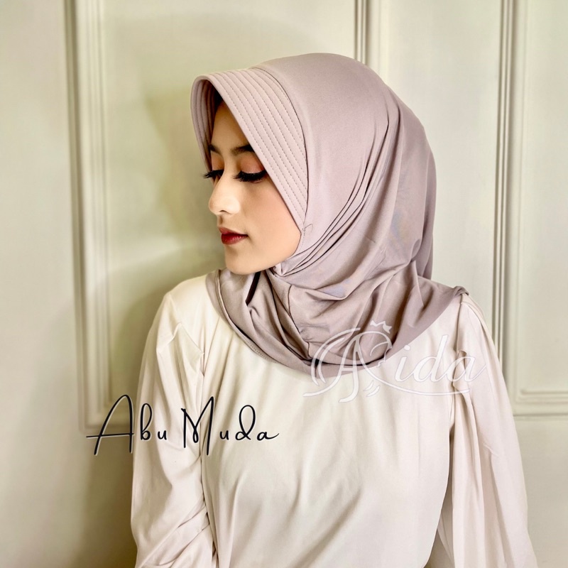 Hijab Sport Volly Premium-Abu muda