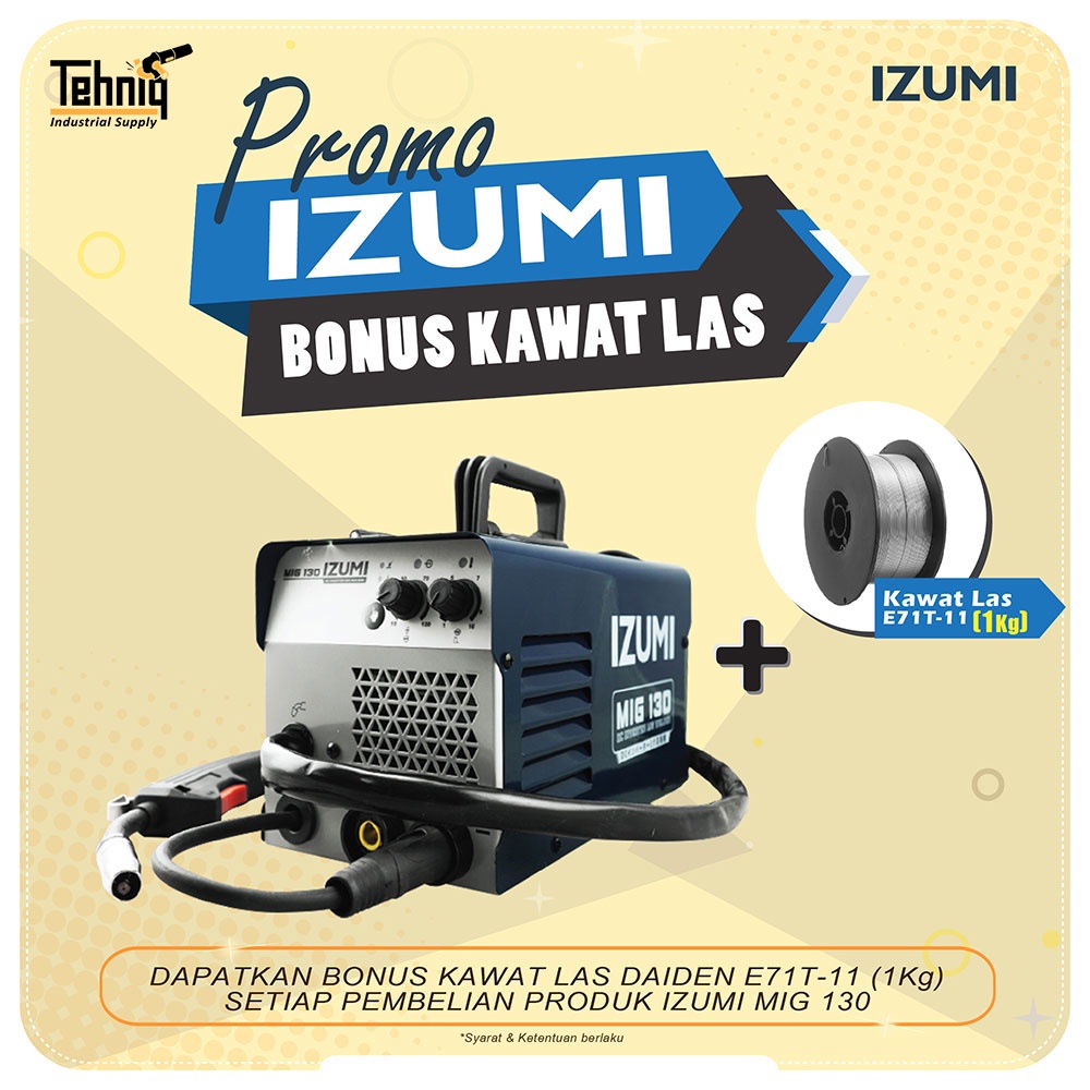 Jual MESIN LAS LISTRIK IZUMI MIG 130 MESIN LAS GAS CO2 / TANPA GAS CO2 ...