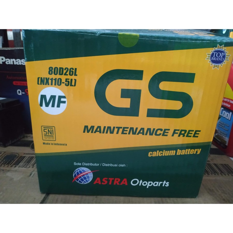 Aki Mobil Kering GS ASTRA 80D26L MF Innova / Fortuner Khusus Gosend