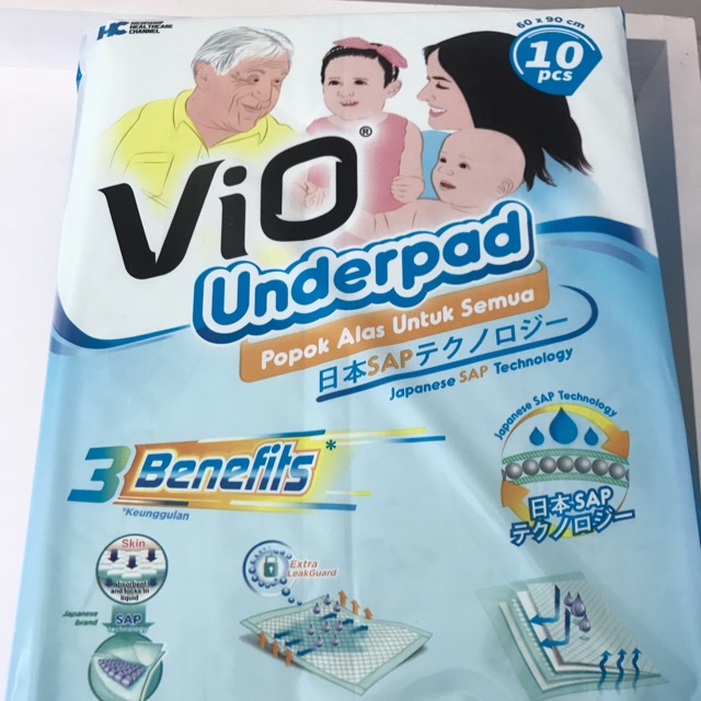 VIO pads underpads isi 10 / VIO Underpads / Perlak 60 x 10