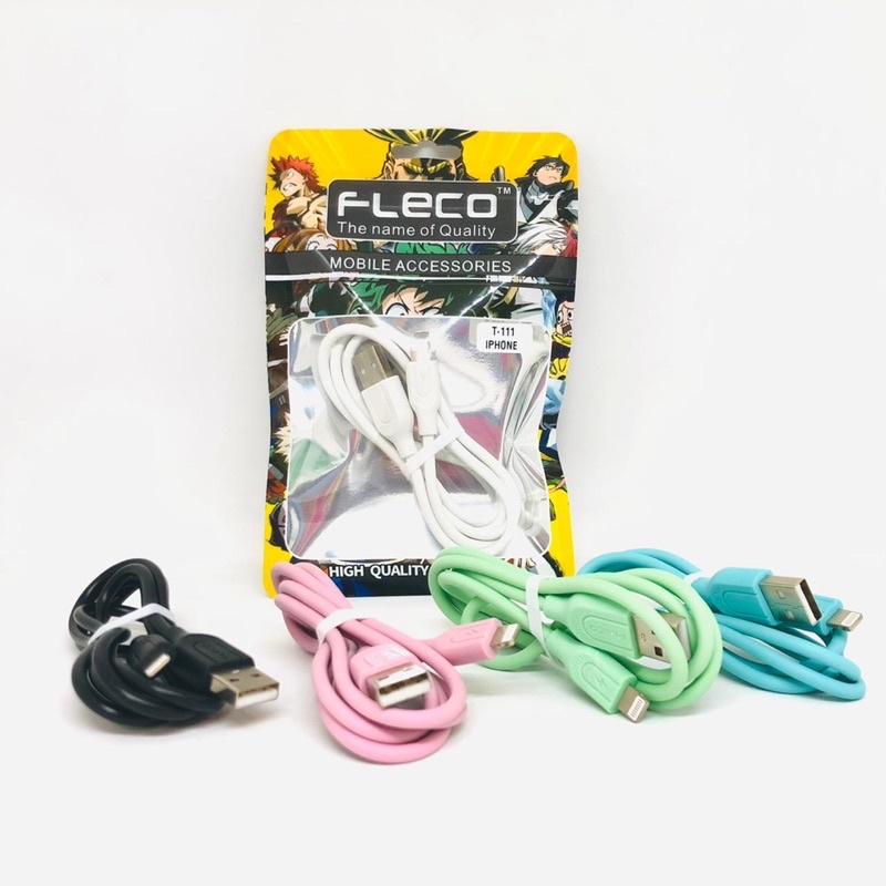 PROMO KABEL DATA MACARON FLECO MCD100 MICRO TYPE C IP SOFT COLOUR NEW