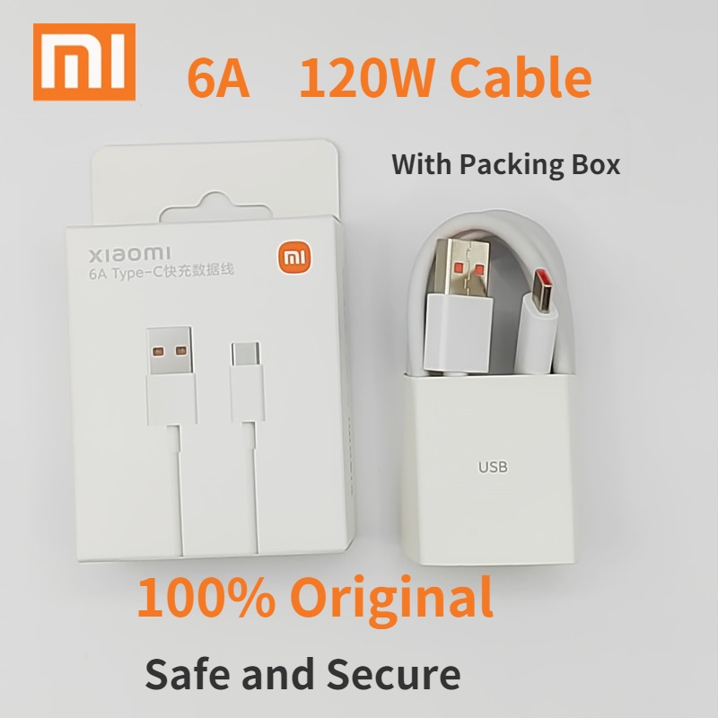 Xiaomi Kabel Charger Turbo Tipo Tipe C 120W 6A Fast Charging Untuk Mi 12 11 10 Pro 9 5G Poco Redmi Note K30S K40