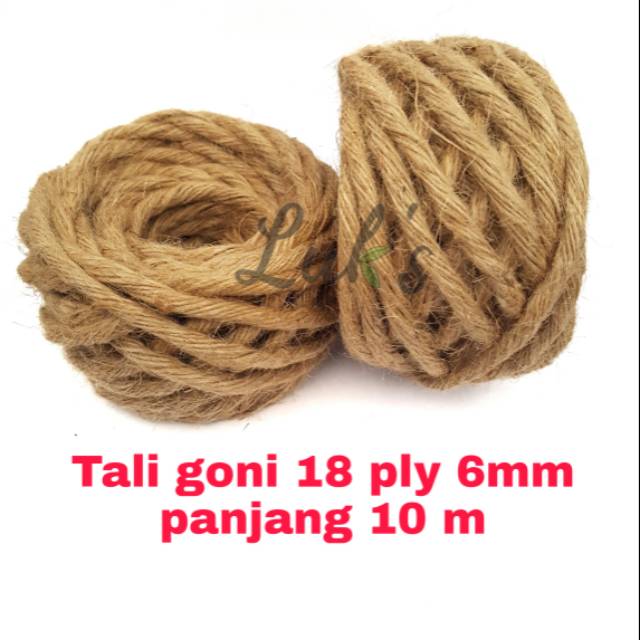 Tali goni 18 ply 6 mm- tali garukan kucing - tali kerajinan - tali goni besar